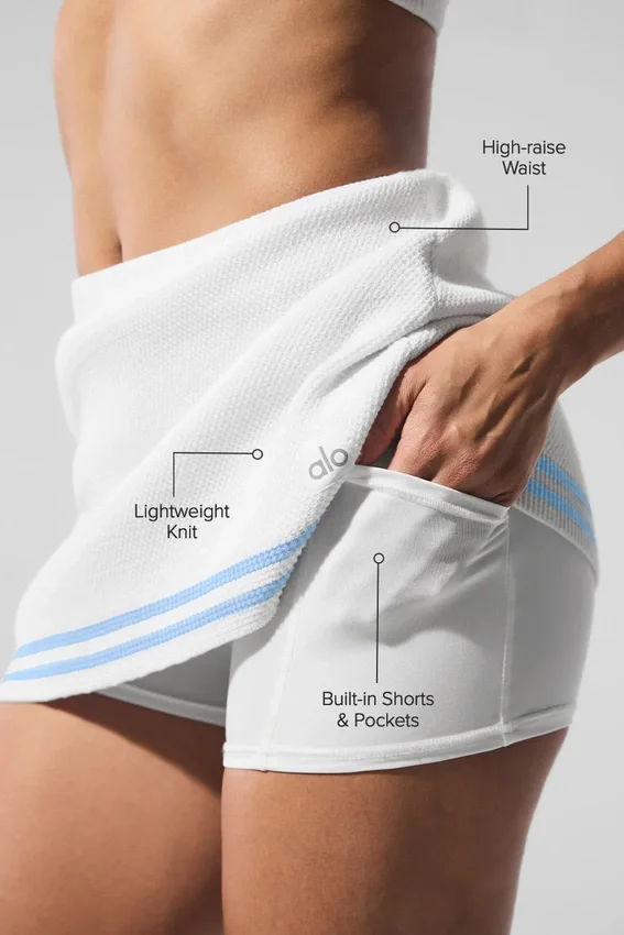 Pull en maille « Tennis Club » - Blanc/Bleu coquillage