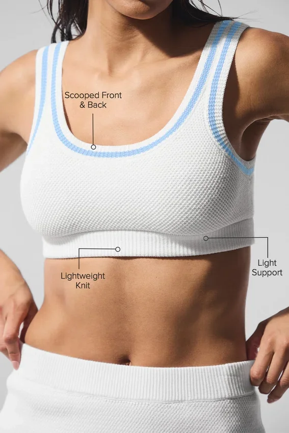 Pull en maille « Tennis Club » - Blanc/Bleu coquillage