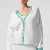 Pull en maille « Tennis Club » - Blanc/Vert sapin