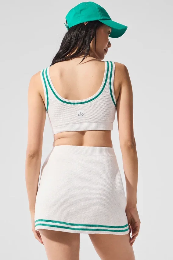 Pull en maille « Tennis Club » - Blanc/Vert sapin