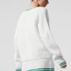 Pull en maille « Tennis Club » - Blanc/Vert sapin