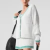 Pull en maille « Tennis Club » - Blanc/Vert sapin