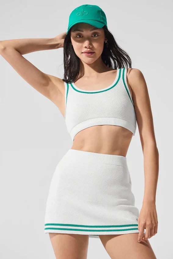 Pull en maille « Tennis Club » - Blanc/Vert sapin