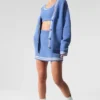 Pull en maille « Tennis Club » - Bleu cristal/Blanc