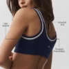 Pull en maille « Tennis Club » - Bleu marine/Ivoire