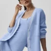 Pull en maille « Tennis Club » - Bleu Provence clair/Blanc