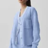 Pull en maille « Tennis Club » - Bleu Provence clair/Blanc