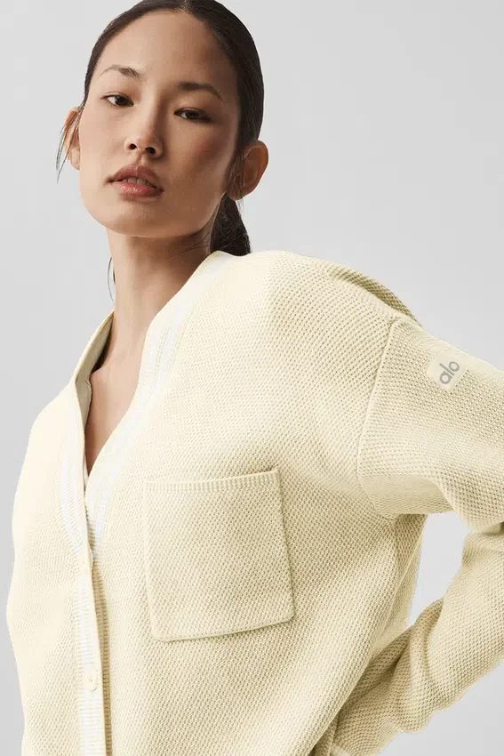 Pull en maille « Tennis Club » - Couleur avoine/blanc