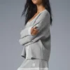 Pull en maille « Tennis Club » - Gris chiné athlétique/Blanc