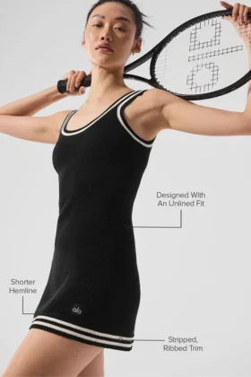 Pull en maille « Tennis Club » – Noir/Ivoire