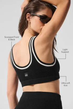 Pull en maille « Tennis Club » – Noir/Ivoire