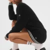 Pull en maille « Tennis Club » - Noir/Ivoire