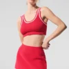 Pull en maille Tennis Club - Rouge bonbon/Blanc
