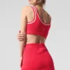 Pull en maille Tennis Club - Rouge bonbon/Blanc