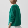 Pull en maille Tennis Club - Vert émeraude/Ivoire