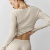 Pull en maille Unwind à manches longues - Gris chiné