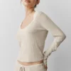 Pull en maille Unwind à manches longues - Gris chiné