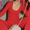 Pull en maille Unwind à manches longues - Rouge vif
