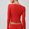Pull en maille Unwind à manches longues - Rouge vif