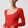 Pull en maille Unwind à manches longues - Rouge vif