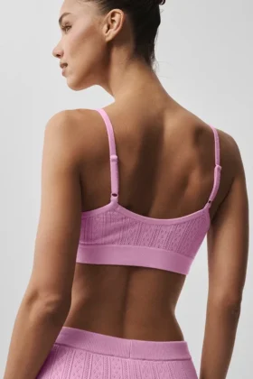 Pull en pointelle « Be Mine » – Rose bonbon