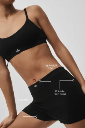 Pull en pointelle « Be Mine » Short court – Noir
