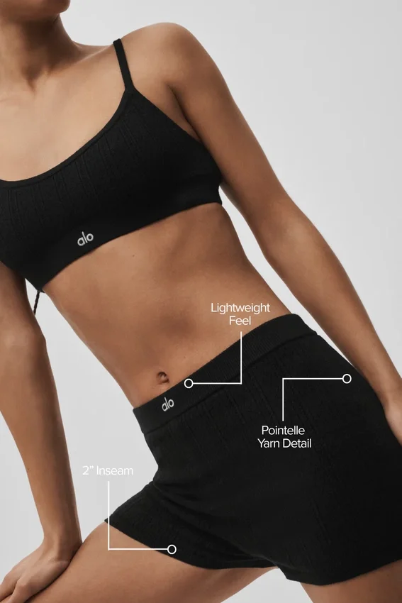 Pull en pointelle « Be Mine » Short court – Noir