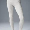 Pull en pointelle et High-Waist Leggings « Be Mine » — Gris clair chiné