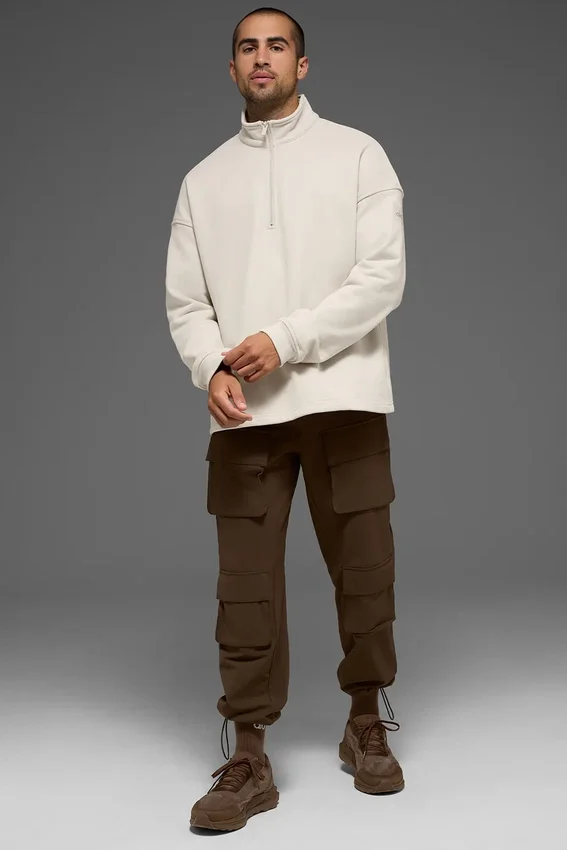 Pull à fermeture éclair 1/4 Renown Heavy Weight - Beige