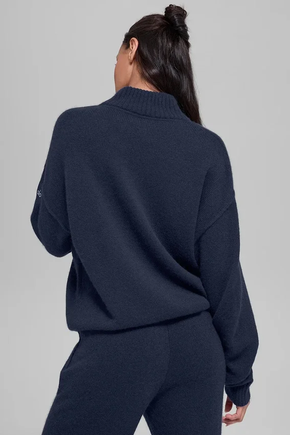 Pull à fermeture éclair 1/4 « Wool Cashmere New Class » - Bleu marine