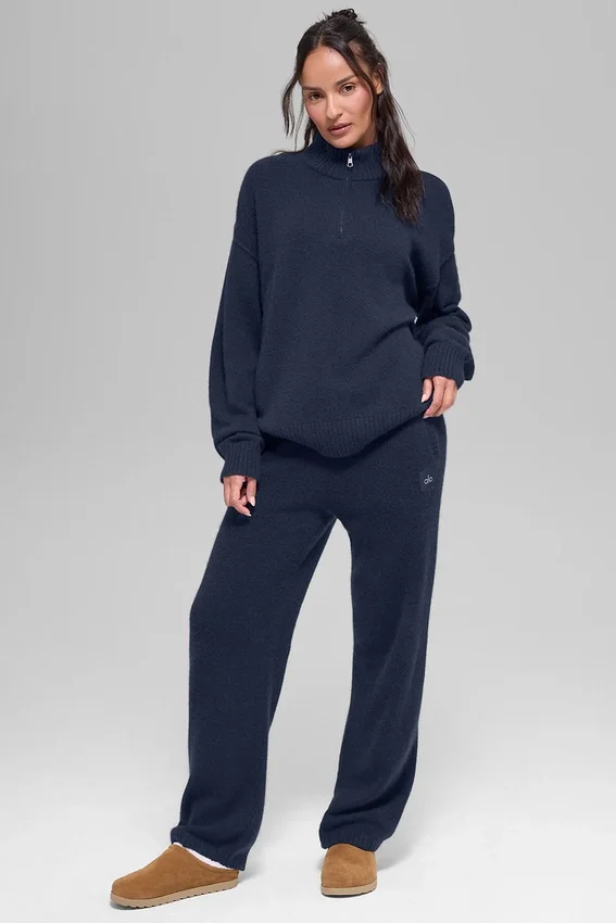 Pull à fermeture éclair 1/4 « Wool Cashmere New Class » - Bleu marine