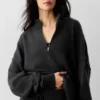 Pull à fermeture éclair 1/4 « Wool Cashmere New Class » - Noir