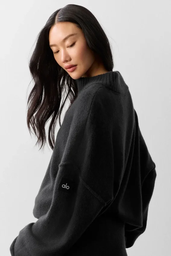 Pull à fermeture éclair 1/4 « Wool Cashmere New Class » - Noir