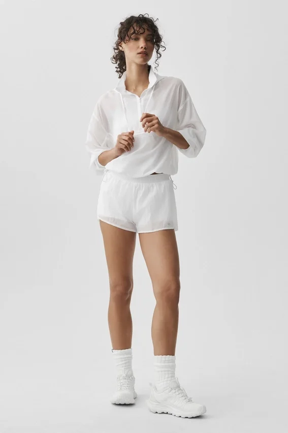 Pull Go Time à fermeture éclair 1/4 - Blanc