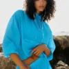 Pull « Go Time » à fermeture éclair 1/4 - Bleu azur