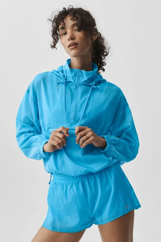 Pull « Go Time » à fermeture éclair 1/4 - Bleu azur