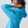 Pull « Go Time » à fermeture éclair 1/4 - Bleu azur