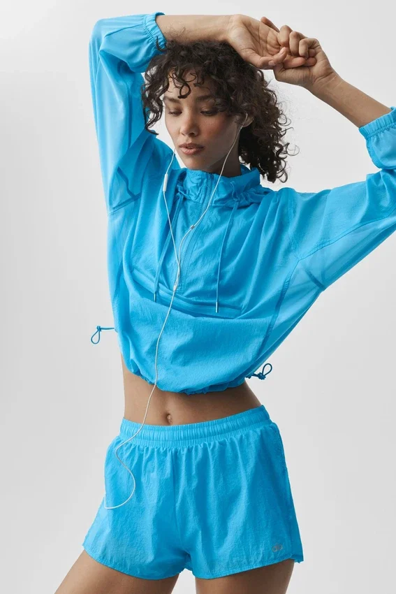 Pull « Go Time » à fermeture éclair 1/4 - Bleu azur