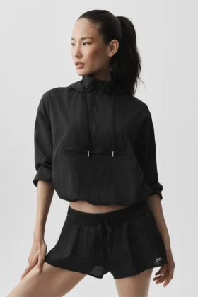 Pull Go Time à fermeture éclair 1/4 - Noir