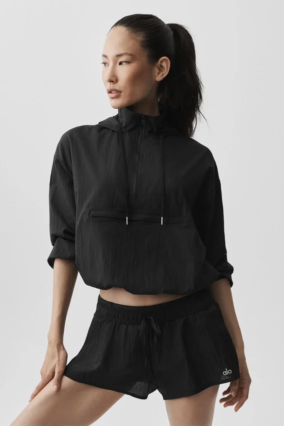 Pull Go Time à fermeture éclair 1/4 - Noir