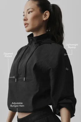 Pull Go Time à fermeture éclair 1/4 – Noir