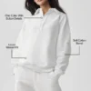 Pull Henley à manches longues Take It Easy - Blanc