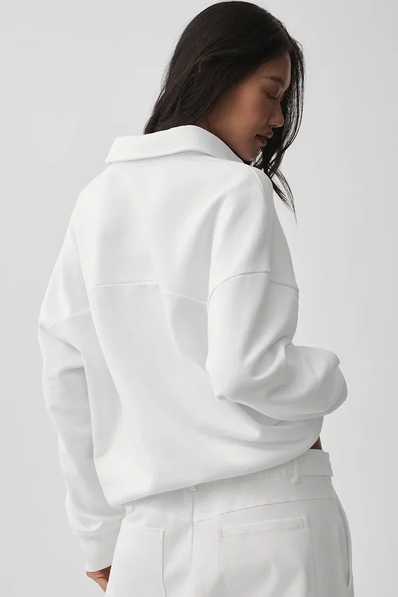 Pull Henley à manches longues Take It Easy - Blanc