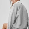Pull Henley à manches longues Take It Easy - Gris chiné athlétique/Blanc