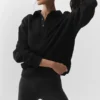 Pull Henley à manches longues Take It Easy - Noir