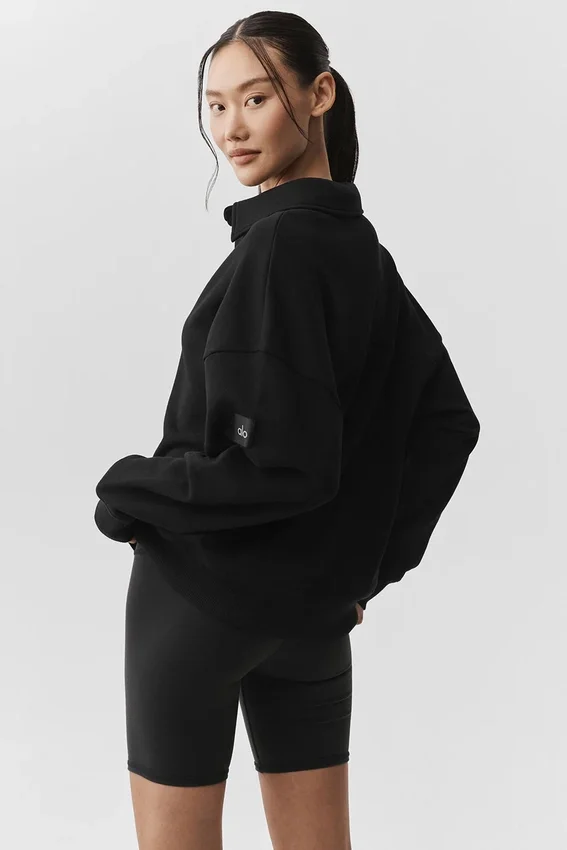 Pull Henley à manches longues Take It Easy - Noir