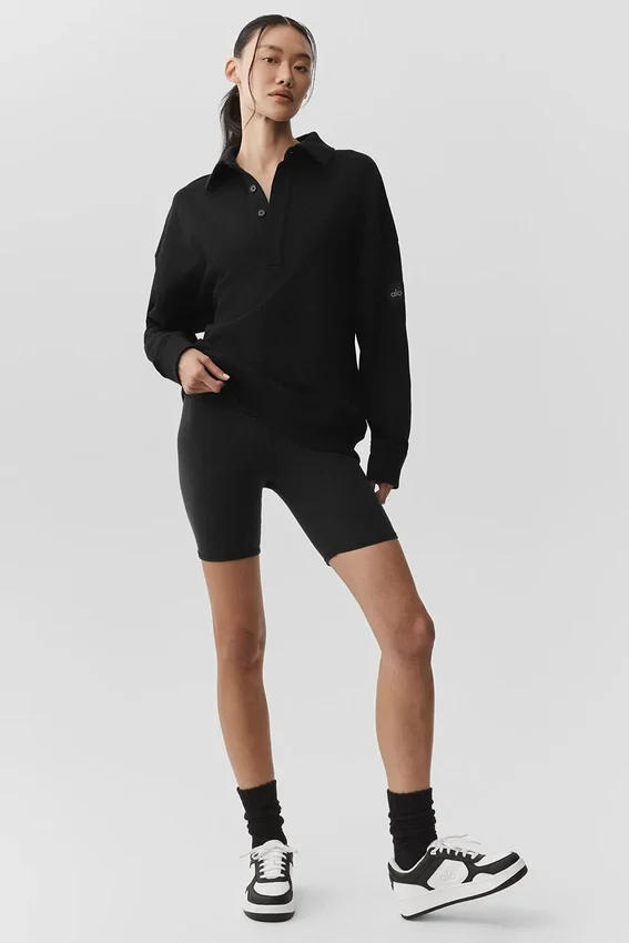 Pull Henley à manches longues Take It Easy - Noir