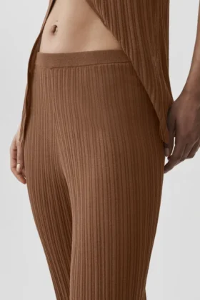 Pull High-Waist Straight Leg Pant – Marron « Sun Kissed »