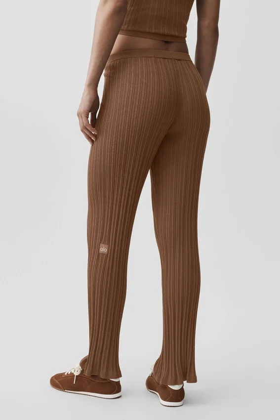Pull High-Waist Straight Leg Pant – Marron « Sun Kissed »