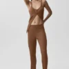 Pull High-Waist Straight Leg Pant – Marron « Sun Kissed »